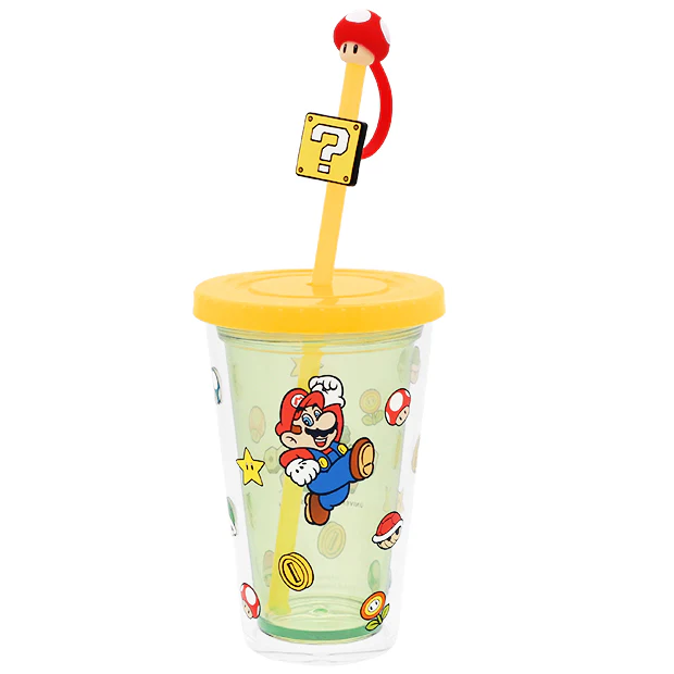 【訂貨】USJ 任天堂世界 Mario 塑膠飲品杯 冷飲杯 連飲管