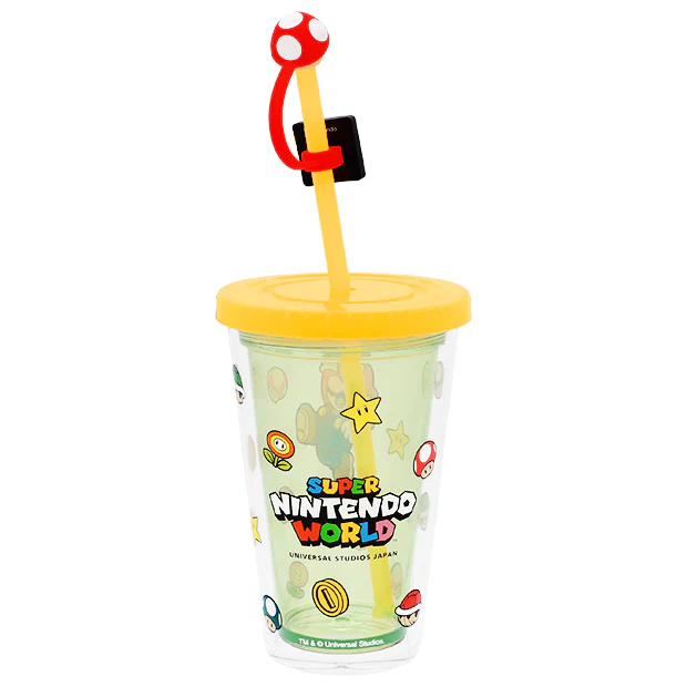 【訂貨】USJ 任天堂世界 Mario 塑膠飲品杯 冷飲杯 連飲管