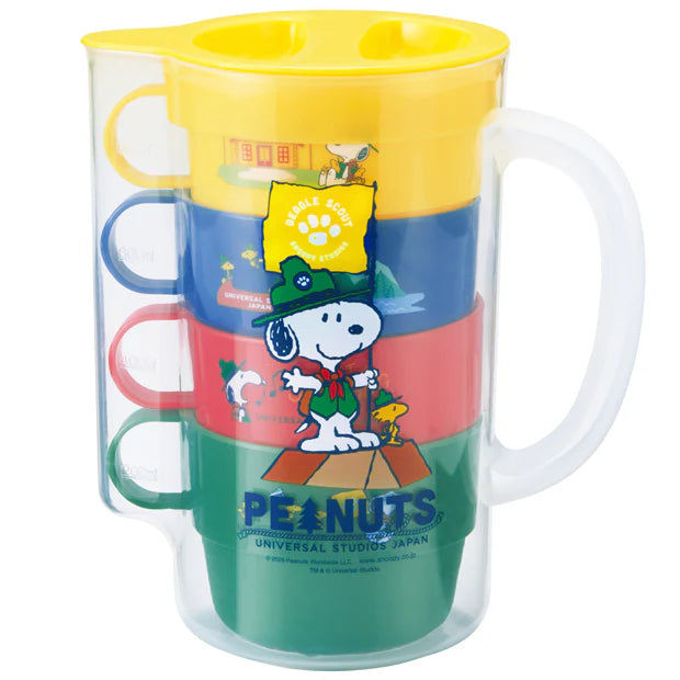 USJ Peanuts Snoopy Beagle Scout 露營童軍系列 - 膠杯水壺套裝