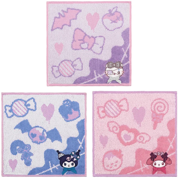 【訂貨】USJ Halloween Horror Nights Kuromi x Hello Kitty x Melody - 迷你毛巾3pcs