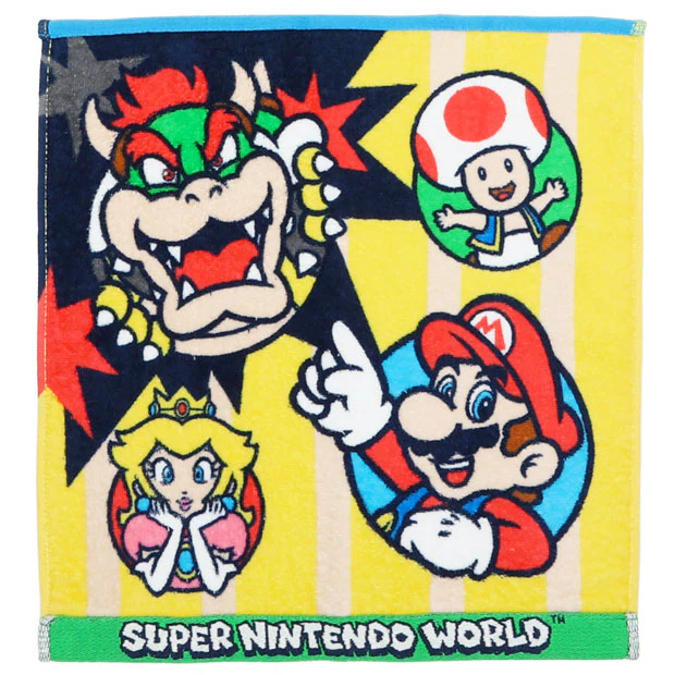 【訂貨】USJ 任天堂世界 方毛巾（Mariox奇諾比奧x碧姬公主x庫巴）