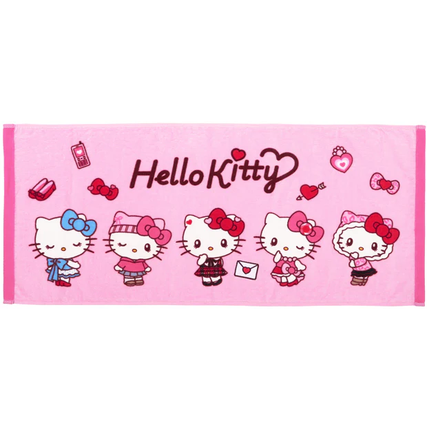 【訂貨】USJ Hello Kitty 長毛巾（5隻Kitty）