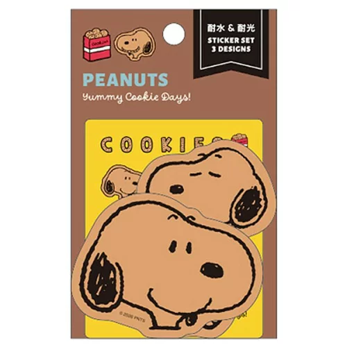 【訂貨】Peanuts Snoopy Yummy Cookie Days 耐光耐水 貼紙 3pcs