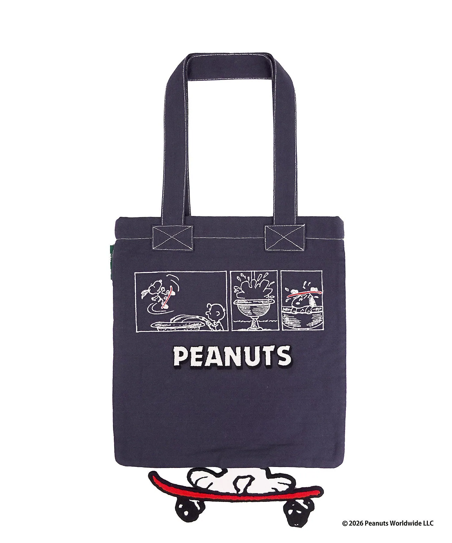 【預訂 | 8月】Snoopy in Ginza 銀座展 2026 - 牛仔刺繡系列 手挽袋 A4 Tote Bag（Patchwork）