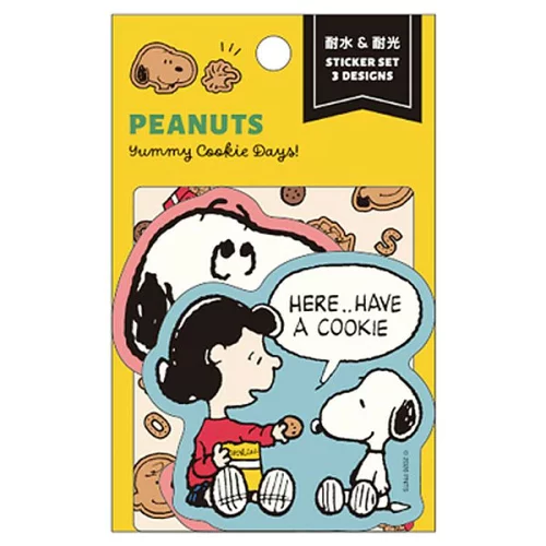 【訂貨】Peanuts Snoopy Yummy Cookie Days 耐光耐水 貼紙 3pcs