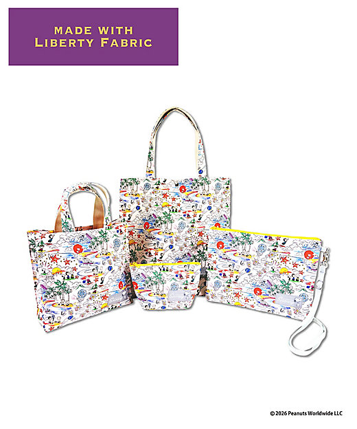 【預訂｜8月】Snoopy in Ginza 銀座展 2026 - Snoopy x Liberty Fabrics SUNNY HOLIDAY 手挽袋 (M)