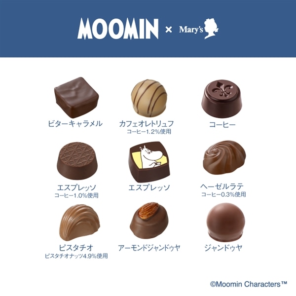 【預訂｜2月】情人節限定 - Moomin 姆明史力奇果仁咖啡朱古力 9pcs
