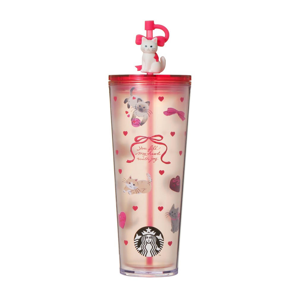 【訂貨】日本 Starbucks 情人節 2026 BITTER & SWEET - 貓咪冷飲隨行杯 Cold Cup Tumbler Cat 710ml