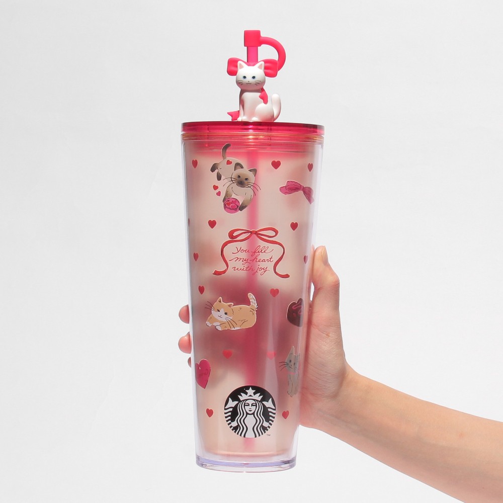 【訂貨】日本 Starbucks 情人節 2026 BITTER & SWEET - 貓咪冷飲隨行杯 Cold Cup Tumbler Cat 710ml