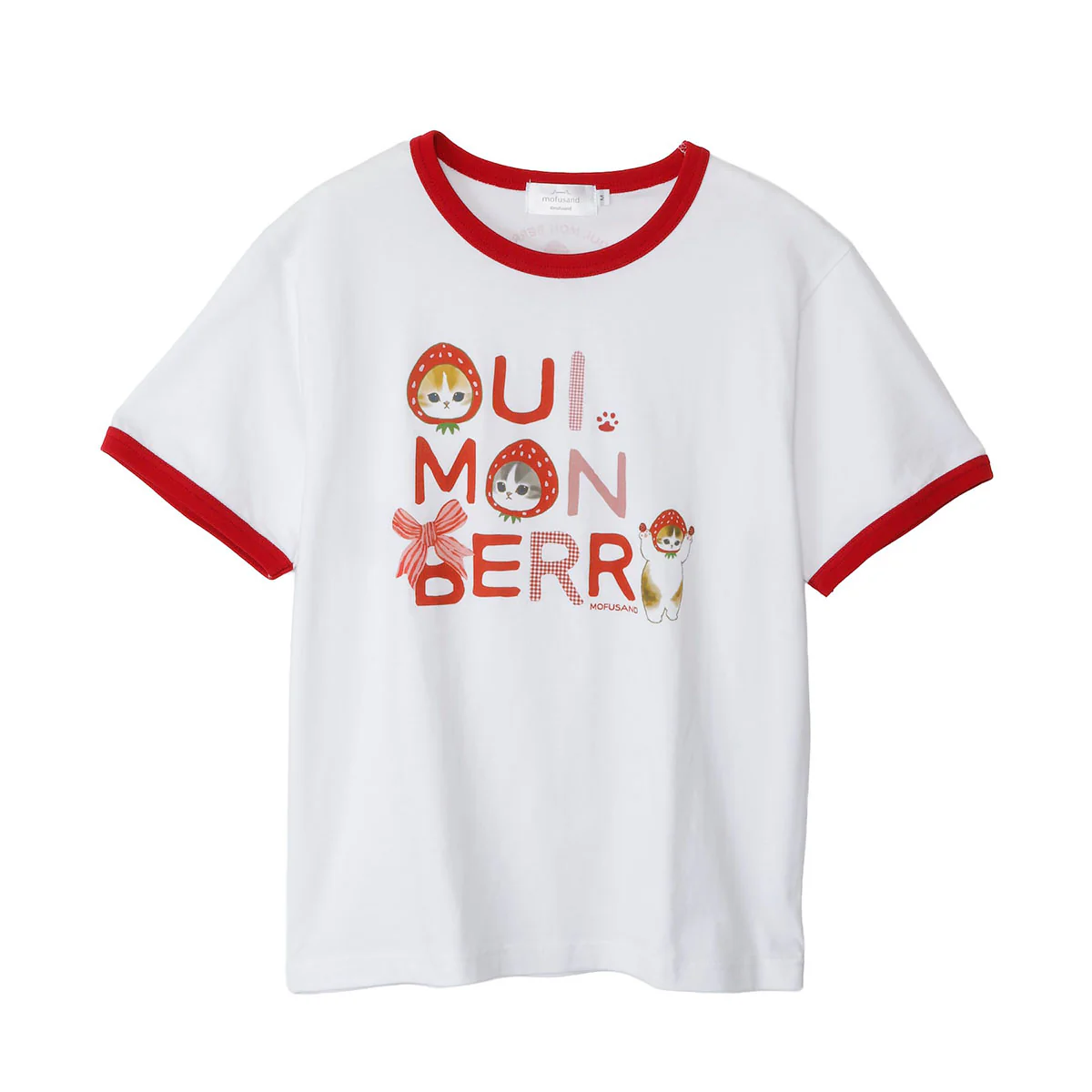 【訂貨】Mofusand MERCI STRAWBERRY 草莓系列 Tshirt (白)