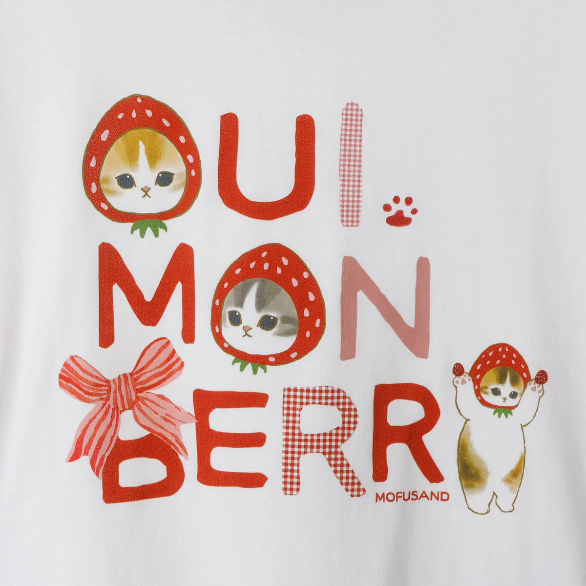 【訂貨】Mofusand MERCI STRAWBERRY 草莓系列 Tshirt (白)