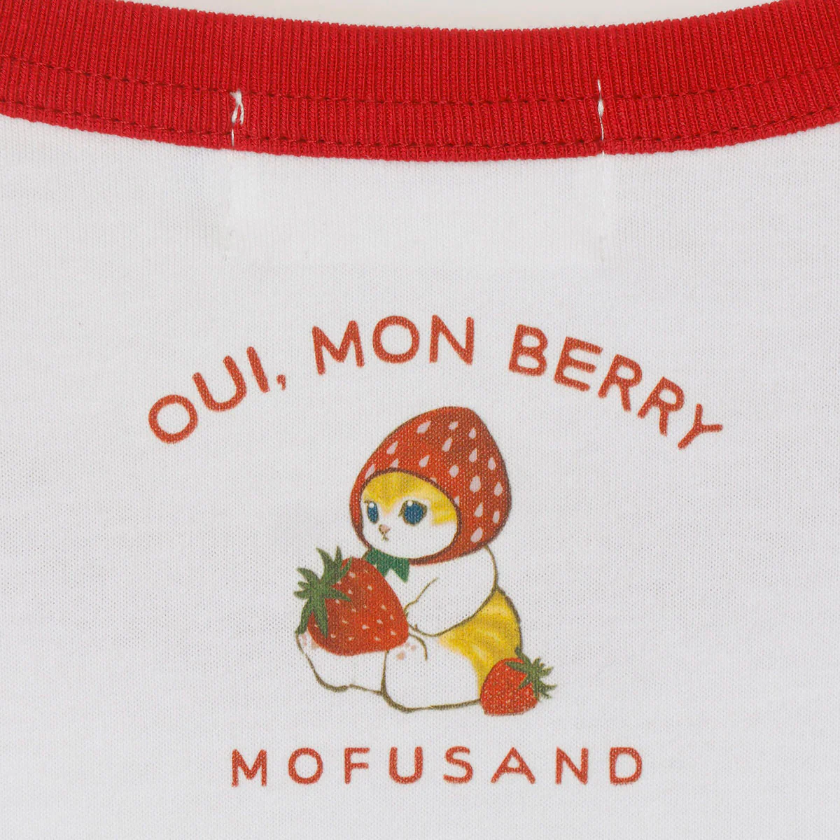 【訂貨】Mofusand MERCI STRAWBERRY 草莓系列 Tshirt (白)
