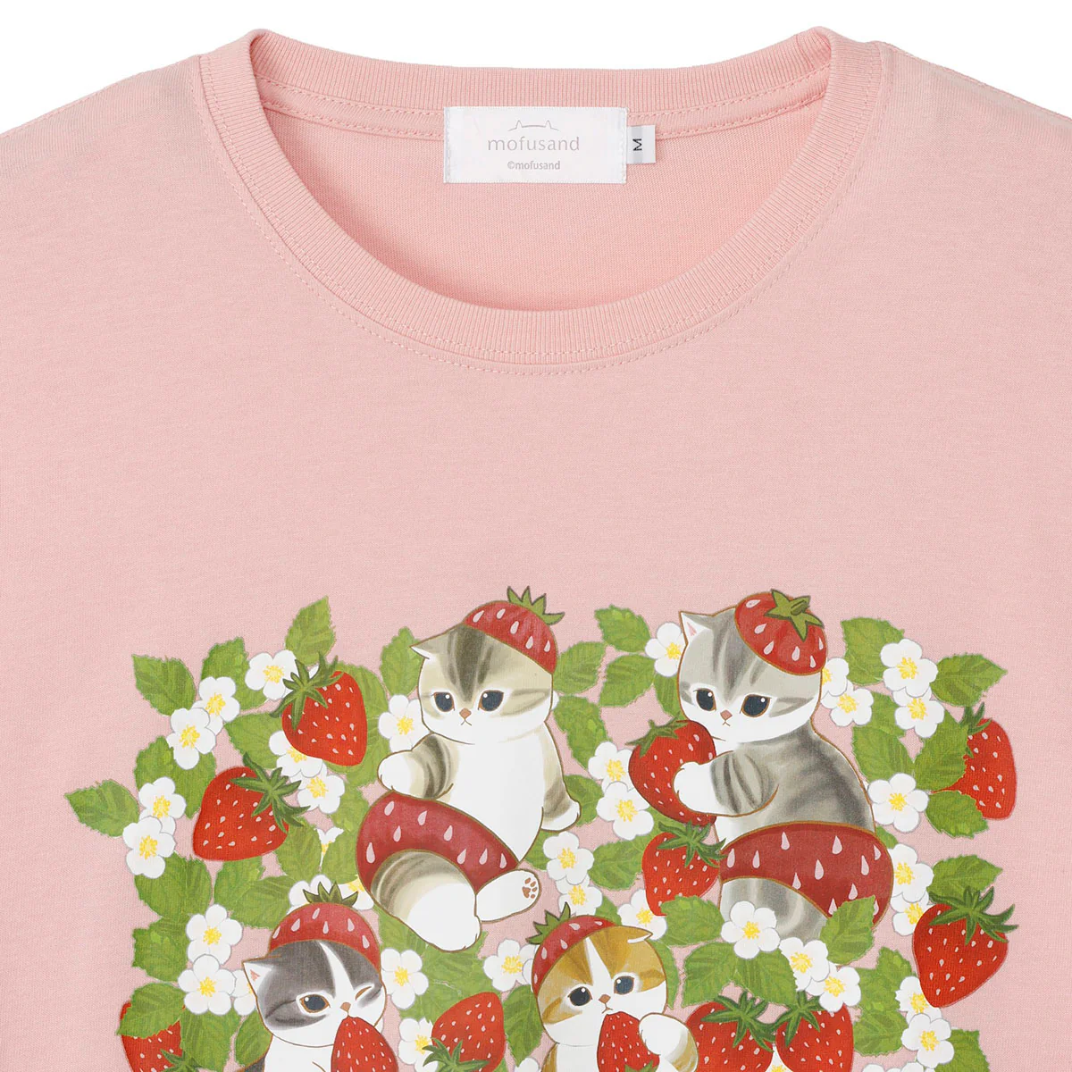 【訂貨】Mofusand MERCI STRAWBERRY 草莓系列 Tshirt (粉紅)