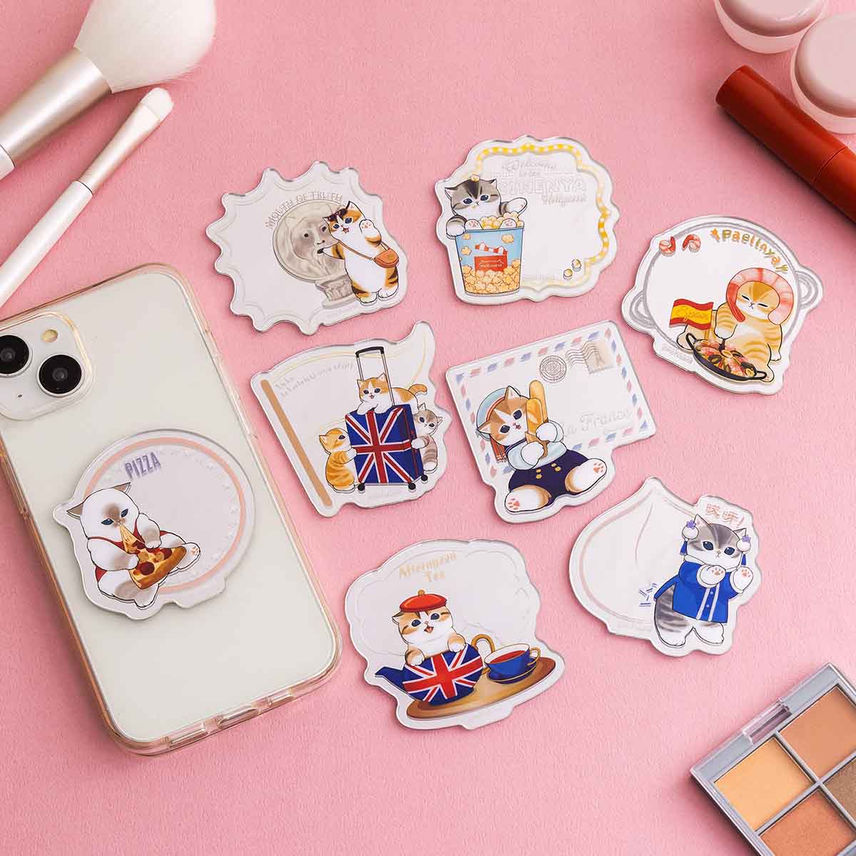 Mofusand 環遊世界系列 - 迷你鏡貼（隨機抽）