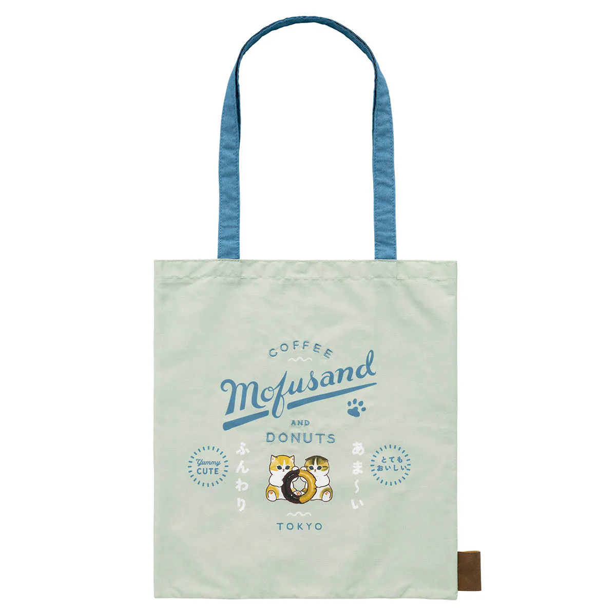 【訂貨】Mofusand COFFEE AND DONUTS Flat Tote Bag 手提袋（藍）