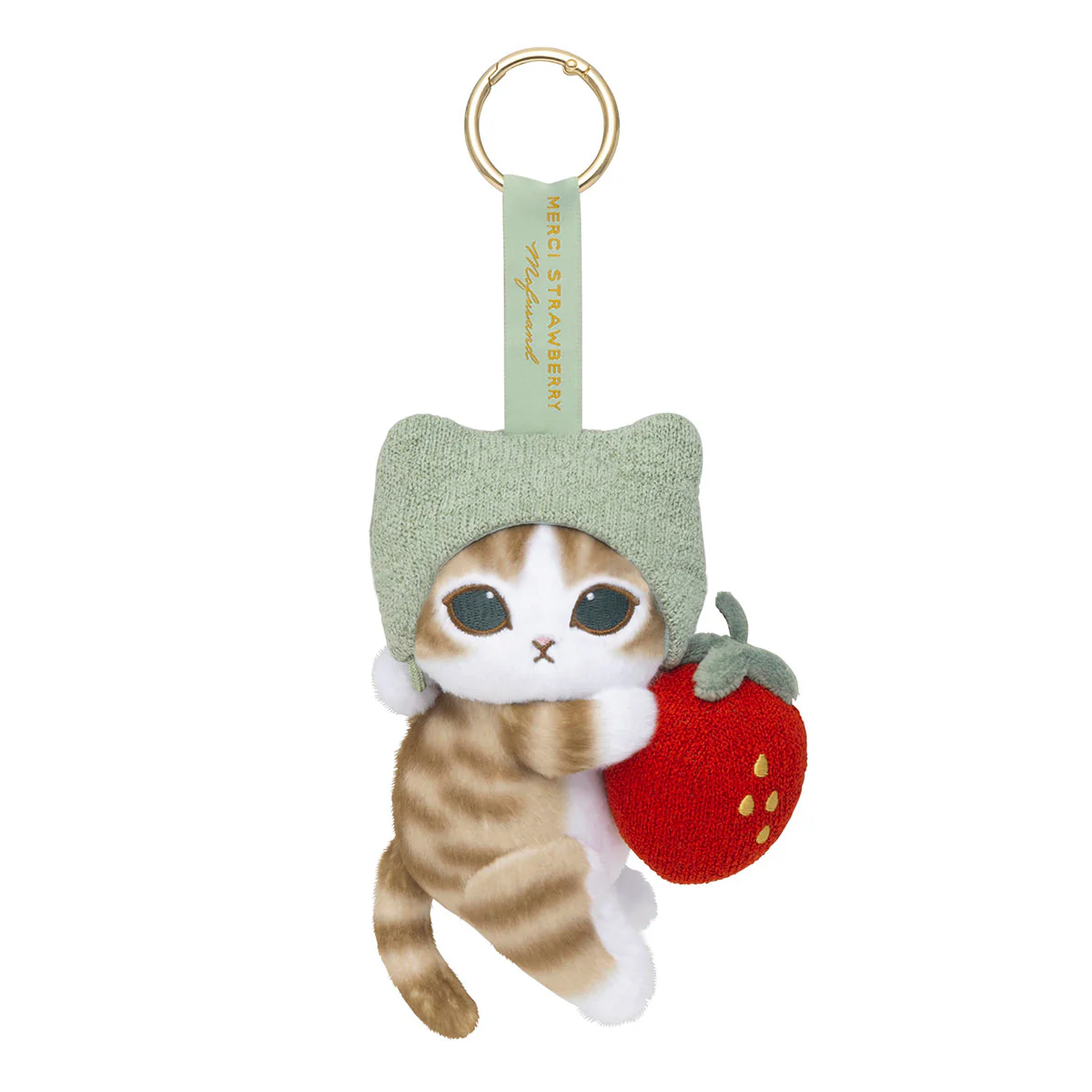 【訂貨】Mofusand MERCI STRAWBERRY 草莓系列 公仔掛飾 - 綠