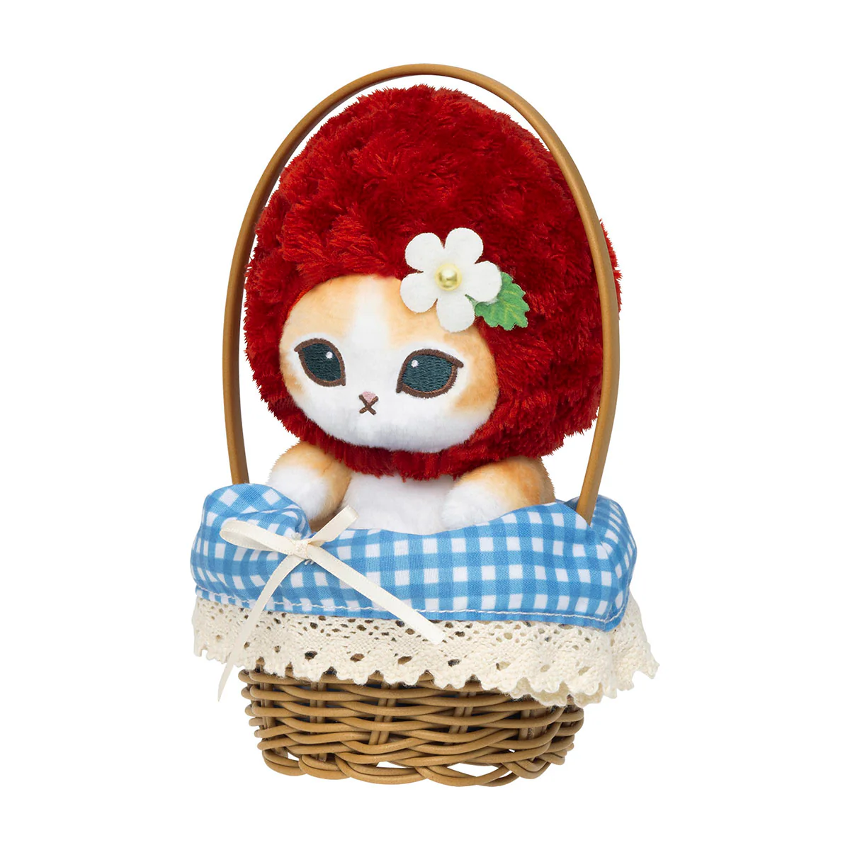 【訂貨】Mofusand MERCI STRAWBERRY 草莓系列 藤籃公仔 玩偶（紅）