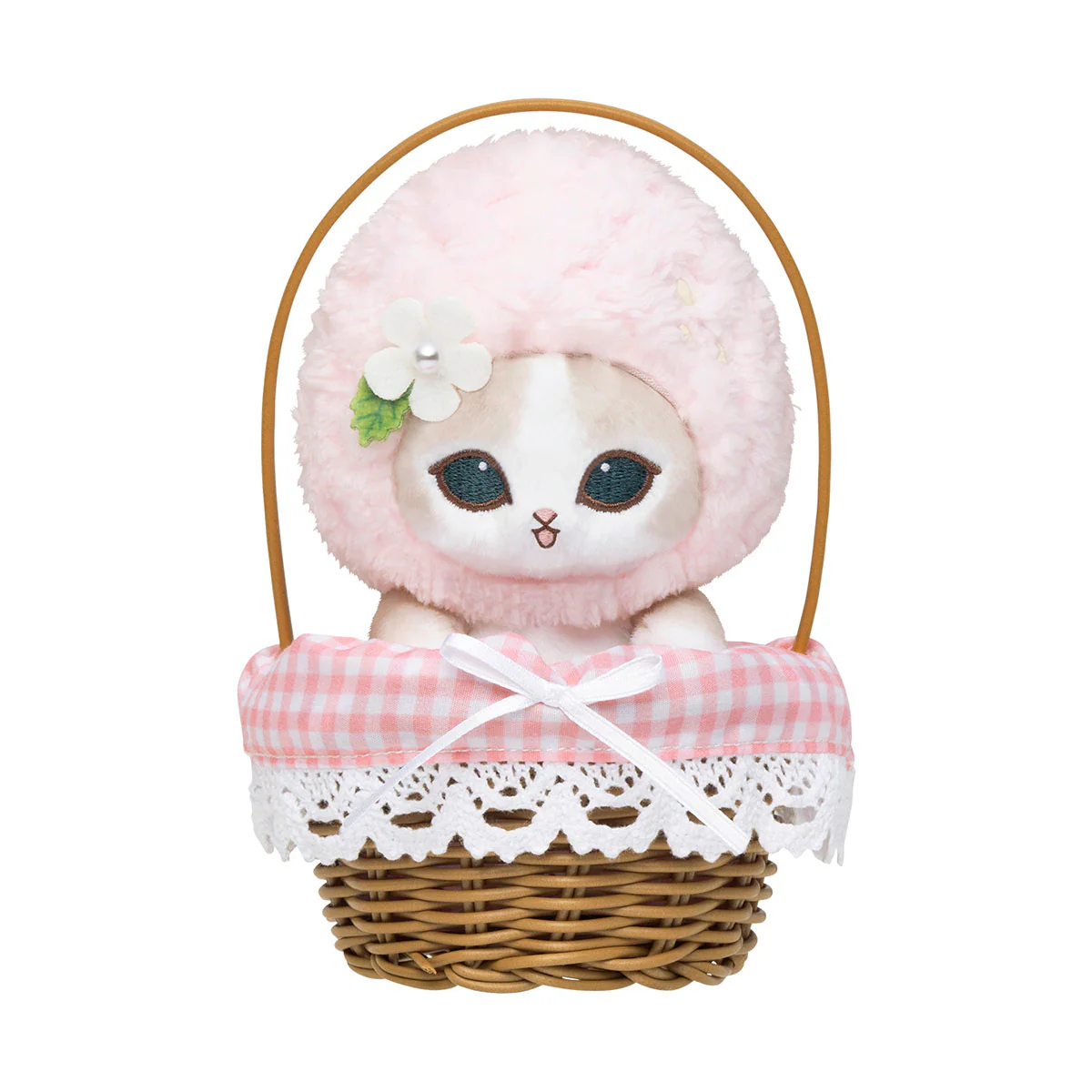 【訂貨】Mofusand MERCI STRAWBERRY 草莓系列 藤籃公仔 玩偶（粉紅）