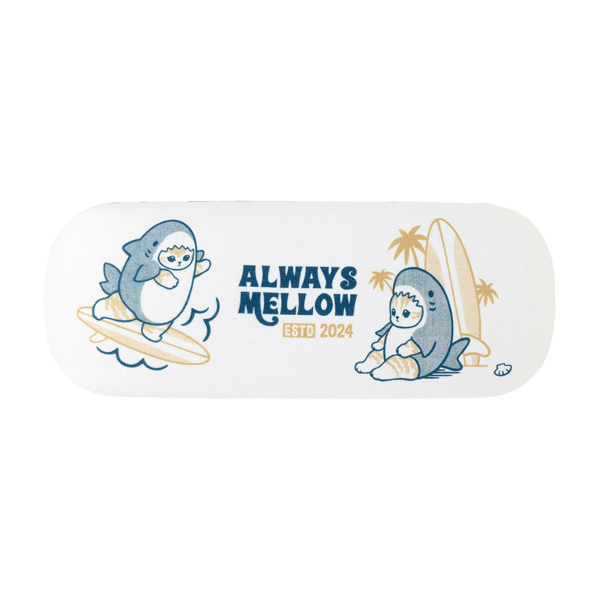 【訂貨】Mofusand BOARD SHARK! 鯊魚貓 眼鏡盒連抹布