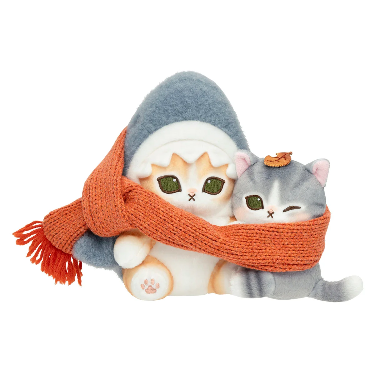 Mofusand Best Friends Scarf Plush Toy (Shark Cat and Kitten)