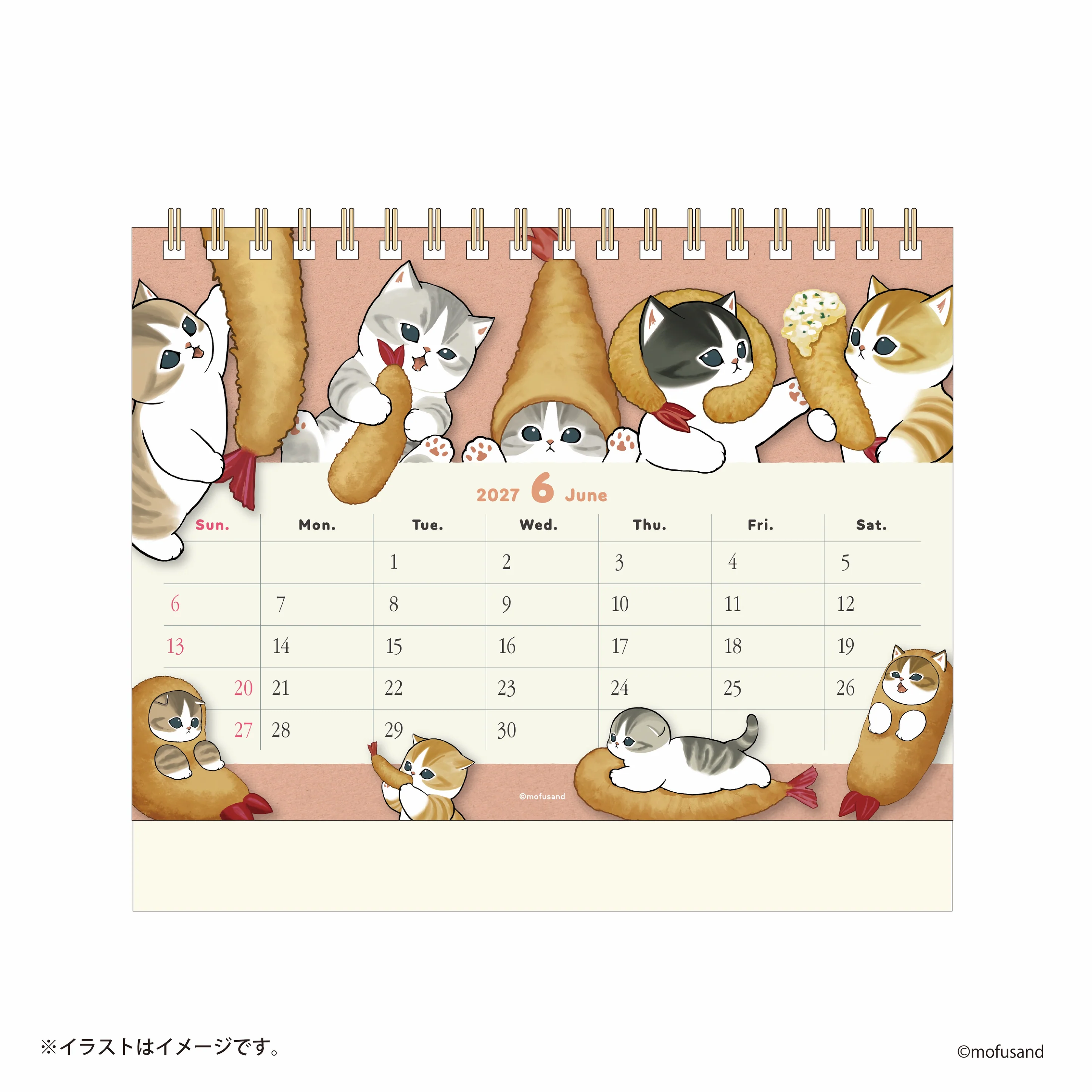 [Order Now] Mofusand 2027 Desk Calendar (Shark Cat with Stickers)