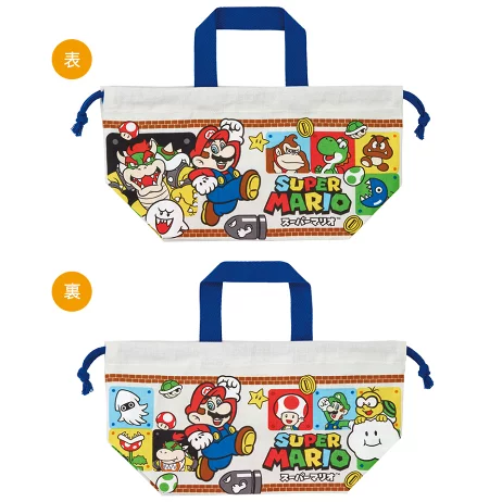 【訂貨】日本 Skater Mario 日本製 午餐袋 索繩袋 便當袋