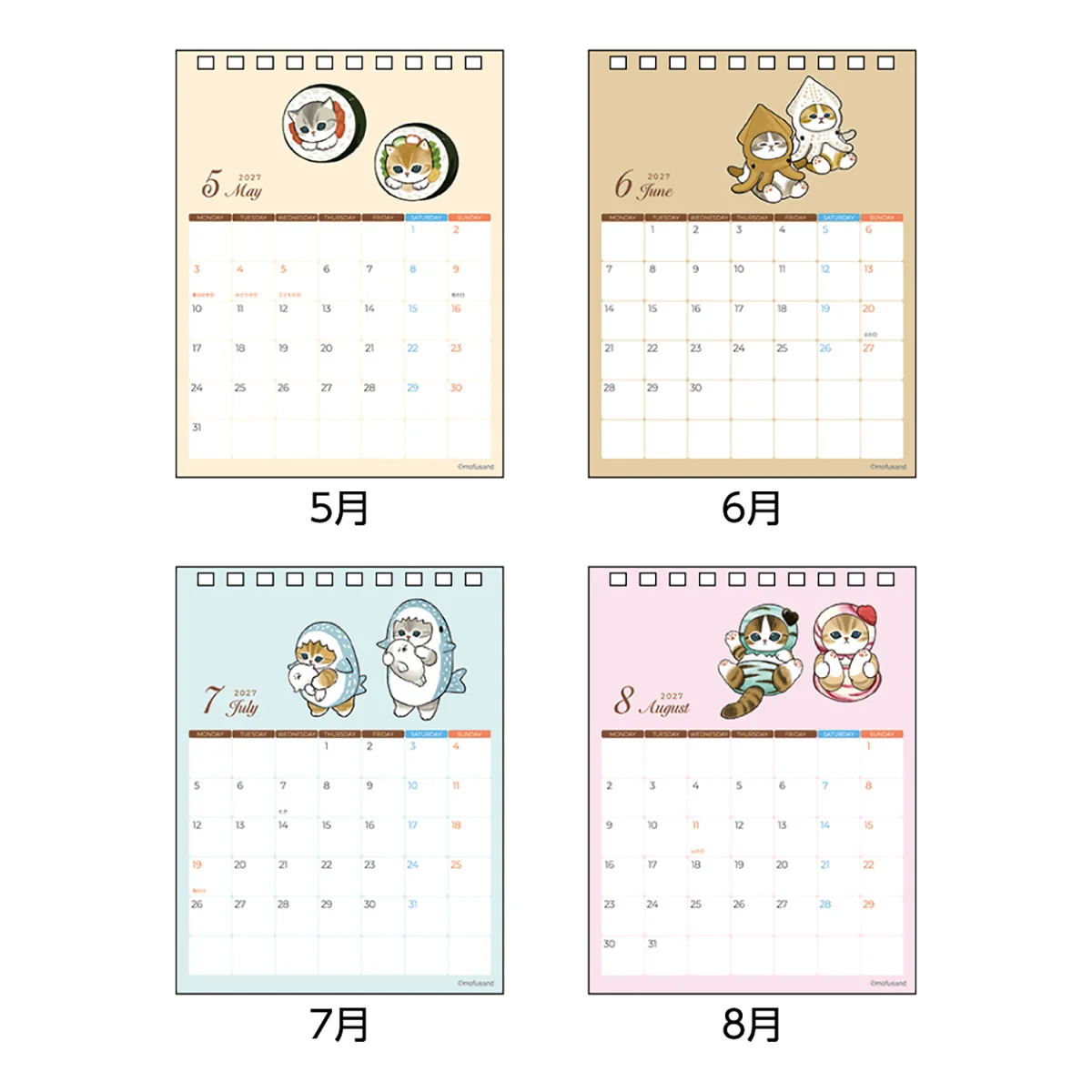 Mofusand 2027 Desk Calendar (Vertical)