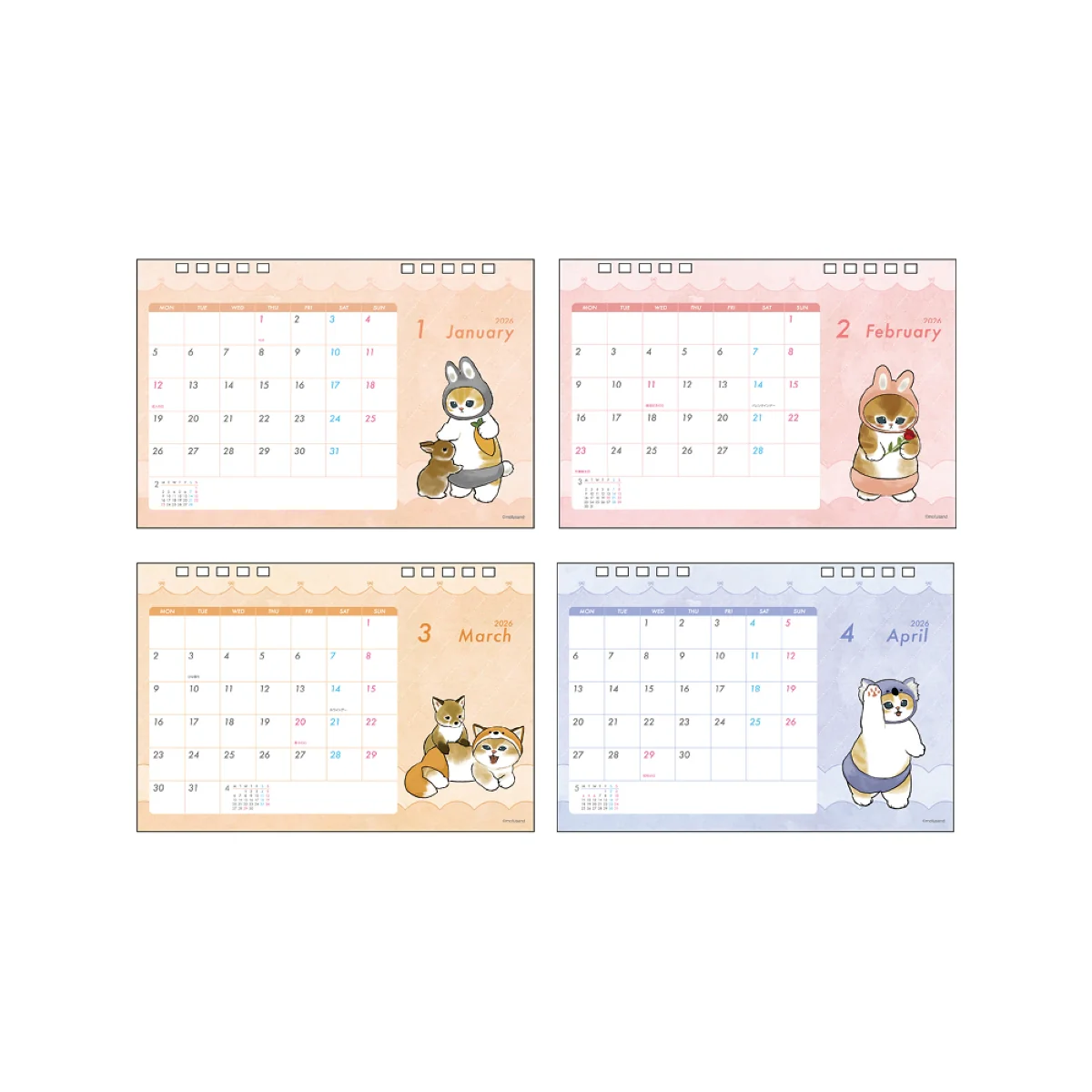 【訂貨】Mofusand 2026 坐檯月曆