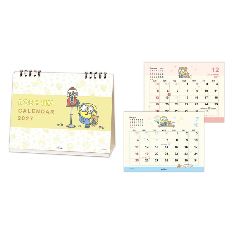 【訂貨】Minions 迷你兵團 小小兵 Bob & Tim 2027 座檯月曆