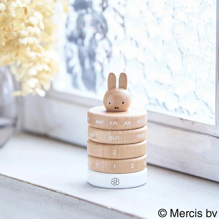 Miffy Wooden Perpetual Calendar Desk Calendar (Cylindrical)