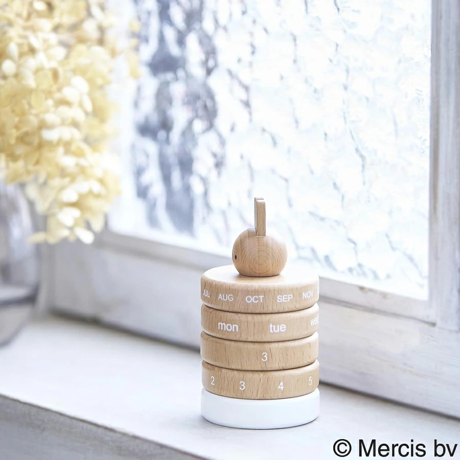 Miffy Wooden Perpetual Calendar Desk Calendar (Cylindrical)