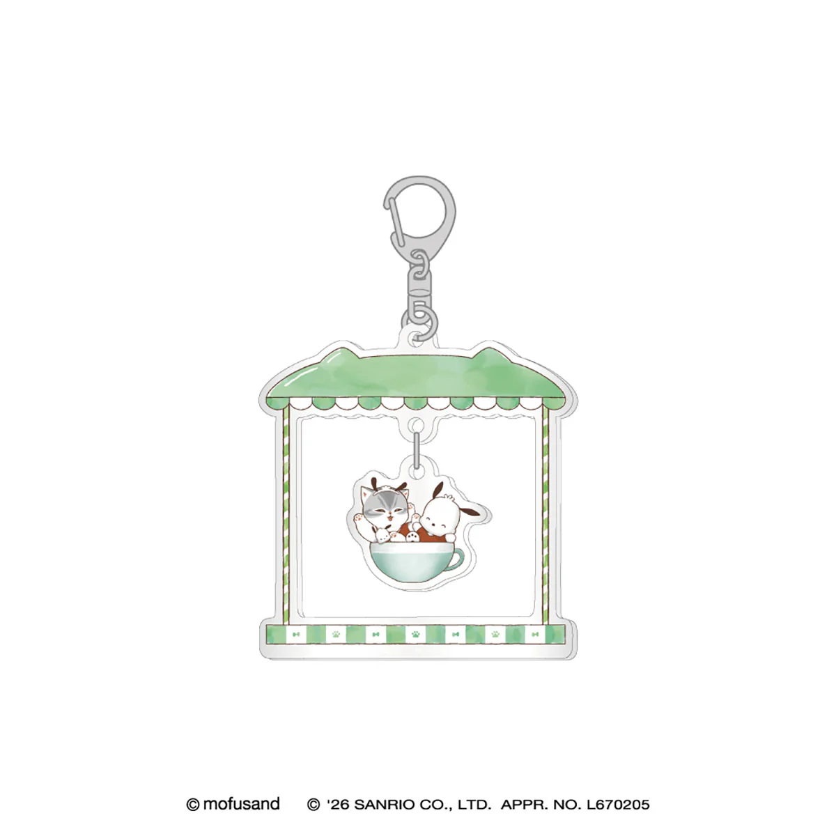 【預訂｜5月】Mofusand x Sanrio 聯乘系列 第三彈 - 亞加力搖搖鑰匙扣