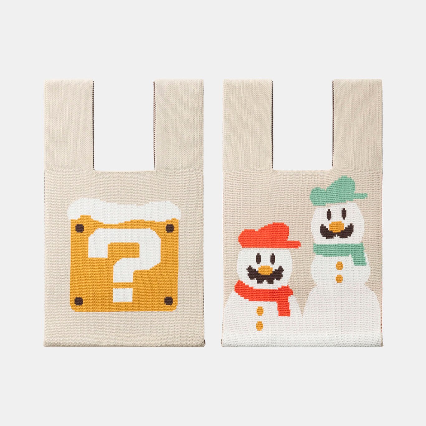 【訂貨】任天堂專門店 冬天系列 - Mario Luigi 問號方塊 針織手提袋