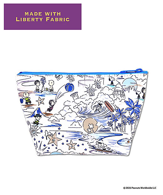 【預訂｜8月】Snoopy in Ginza 銀座展 2026 - Snoopy x Liberty Fabrics Sunny Holiday 化妝袋