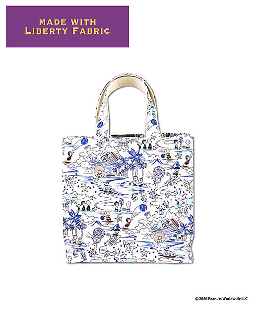【預訂｜8月】Snoopy in Ginza 銀座展 2026 - Snoopy x Liberty Fabrics SUNNY HOLIDAY 手挽袋 (S)