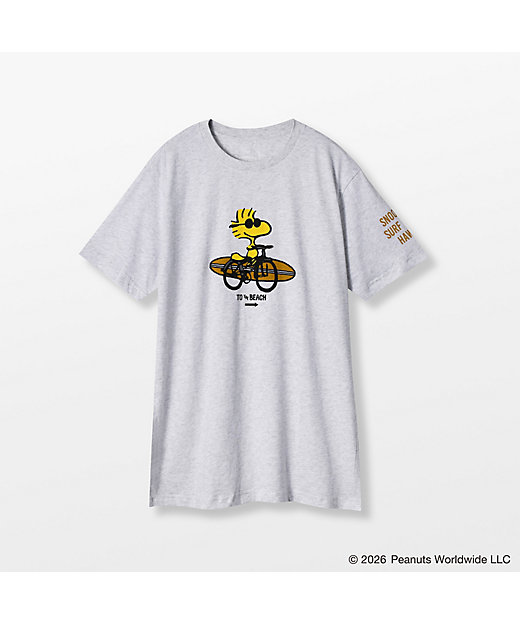 【預訂｜8月】Snoopy in Ginza 銀座展 2026 - SNOOPY’S SURF SHOP Tshirt (Cycling Woodstock)