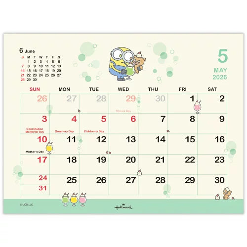 Minions Bob & Tim 2026 座檯月曆