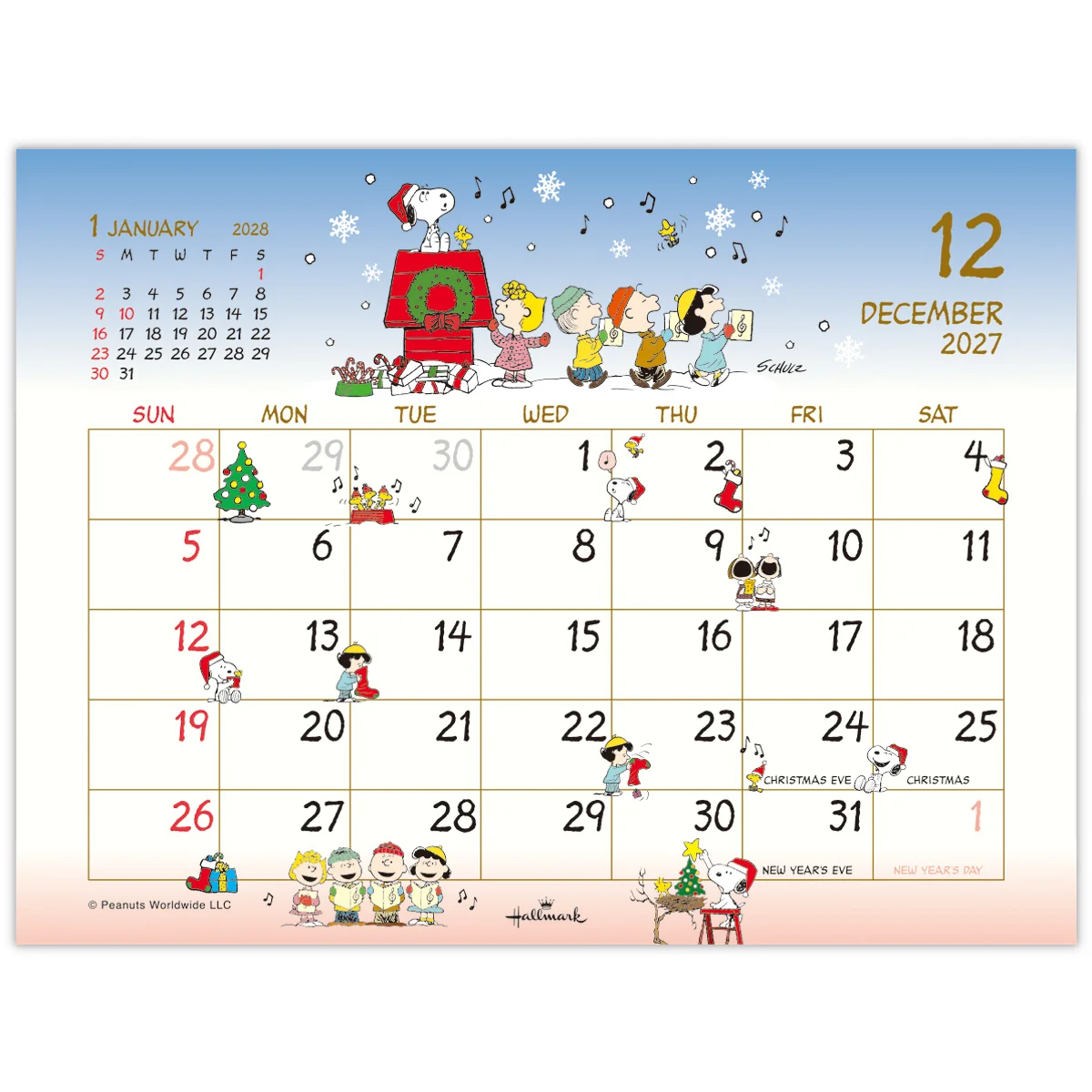 【訂貨】Peanuts Snoopy And His Friends 2027 座檯月曆