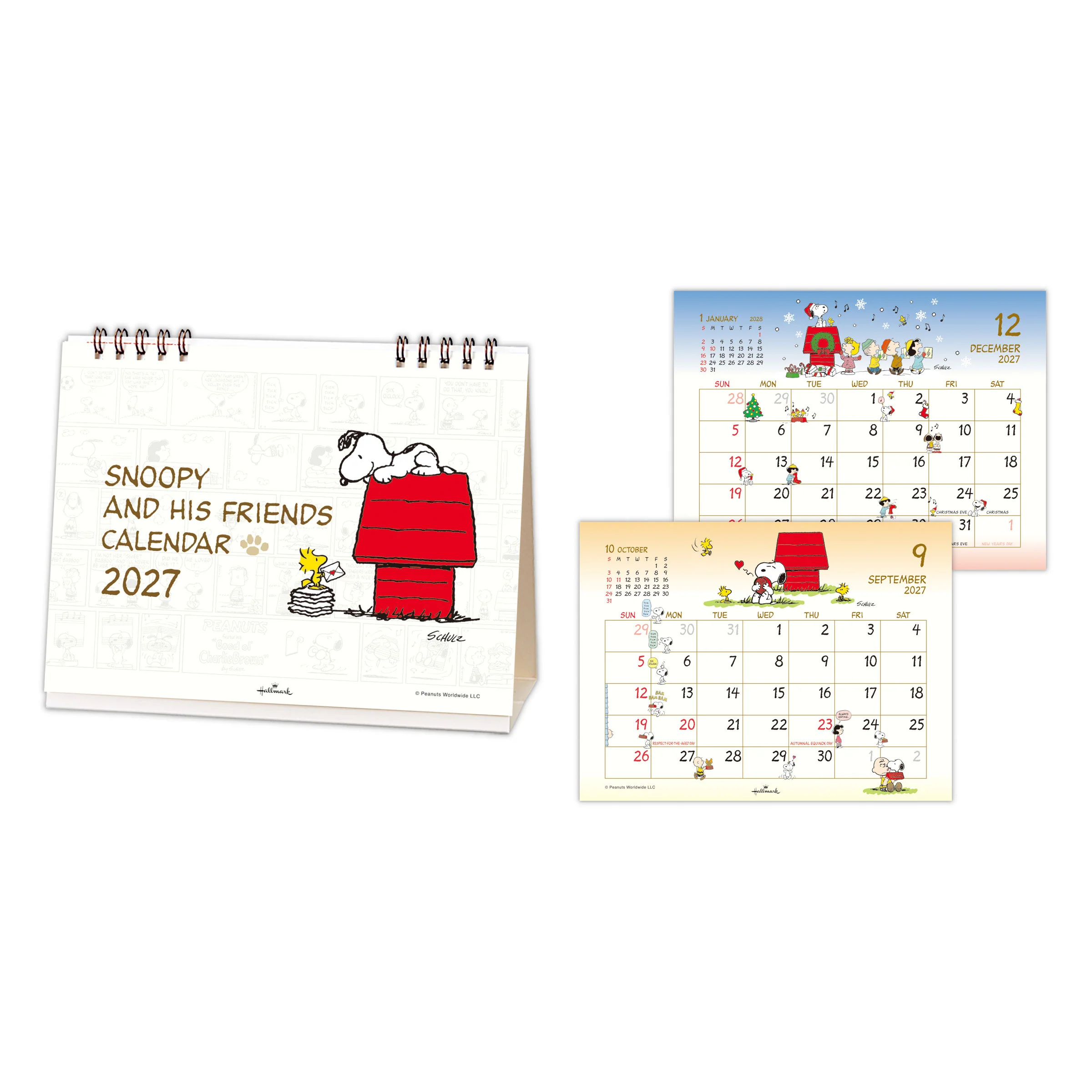 【訂貨】Peanuts Snoopy And His Friends 2027 座檯月曆