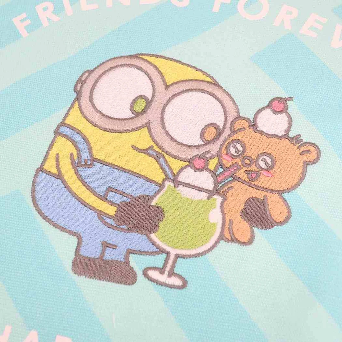 【訂貨】Minions Bob & Tim 刺繡 手挽袋 Tote Bag（Cream Soda）