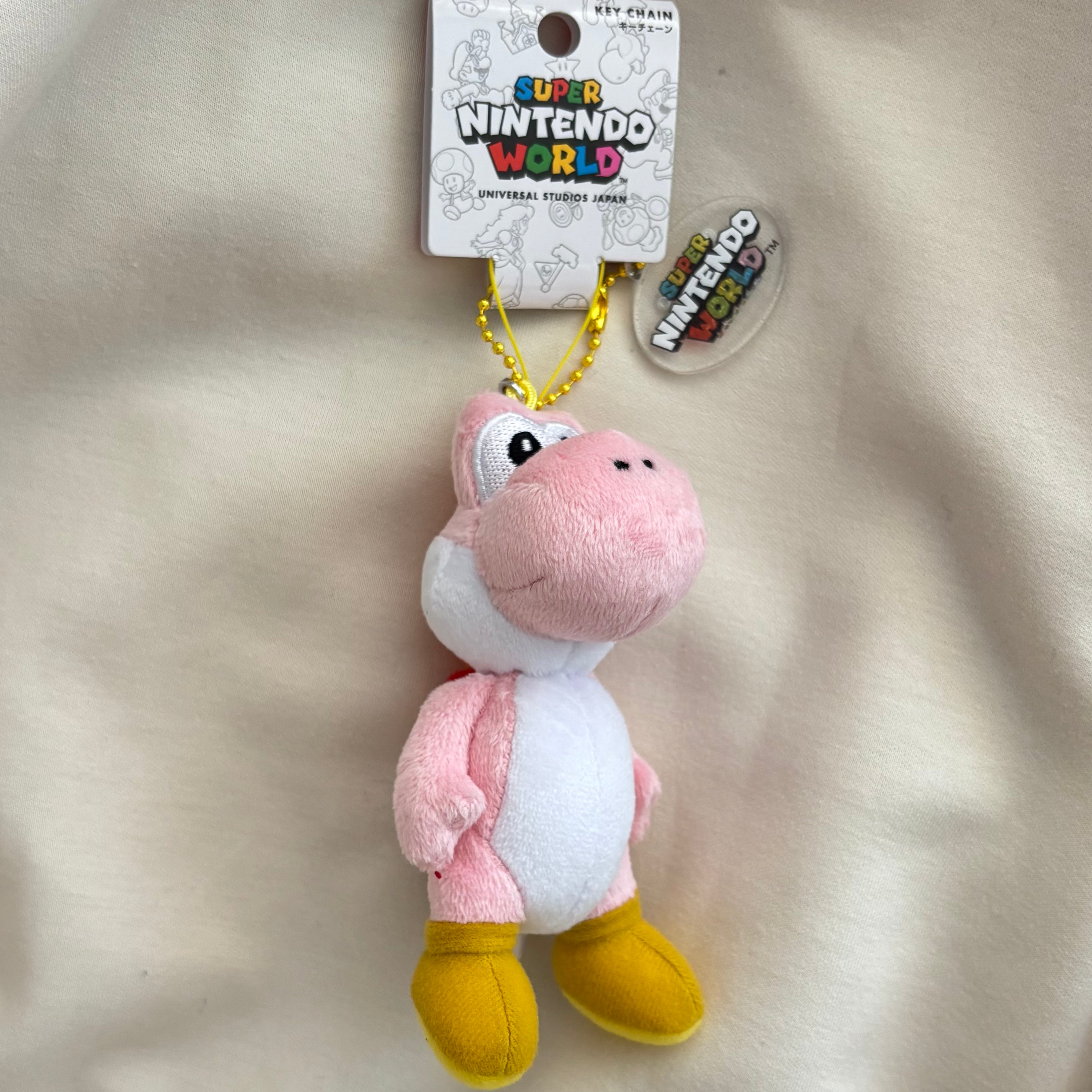 【現貨】USJ Nintendo World Yoshi 透明牌 小吊飾 （粉紅）