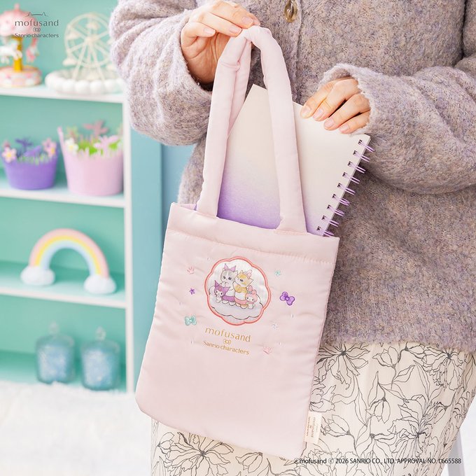 【預訂｜5月】Mofusand x Sanrio 聯乘系列 第三彈 - Tote Bag 手挽袋（粉紅）