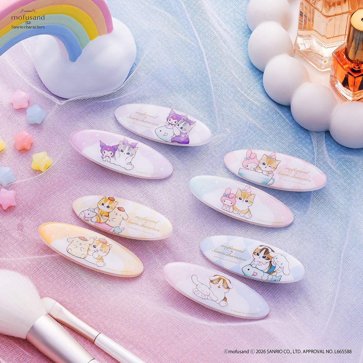 【預訂｜5月】Mofusand x Sanrio 聯乘系列 第三彈 - 髮夾 2pcs set