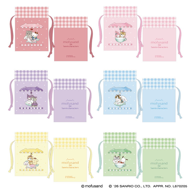 【預訂｜5月】Mofusand x Sanrio 聯乘系列 第三彈 - 迷你索繩袋