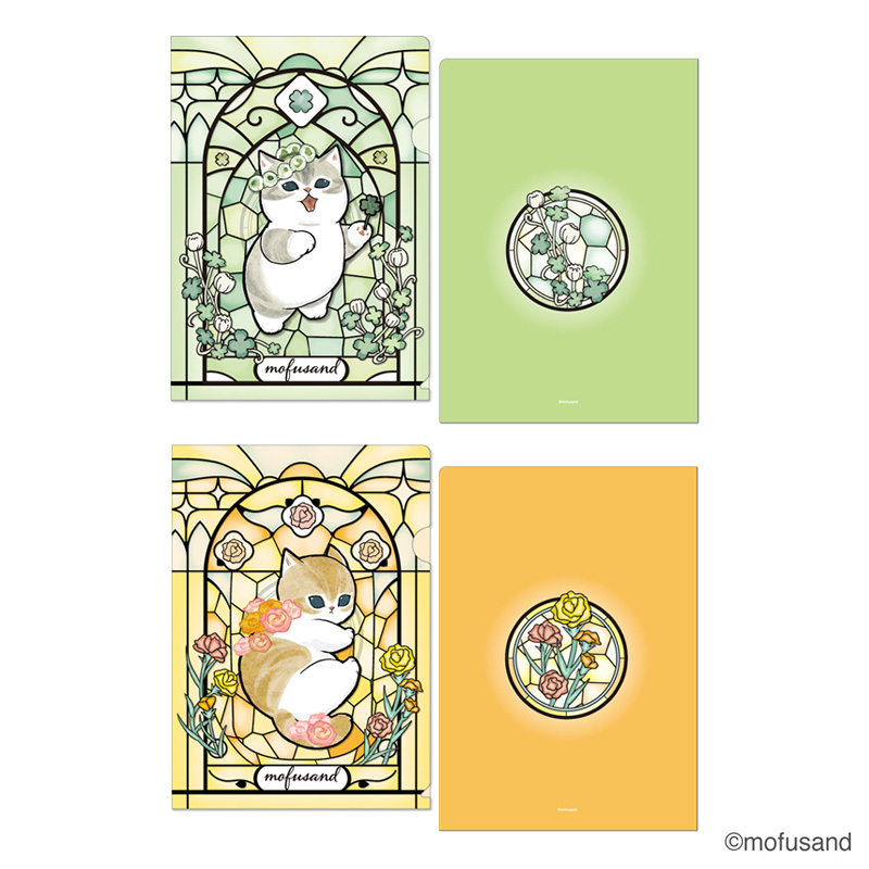 【訂貨】Mofusand 彩繪玻璃風系列 - A4 File
