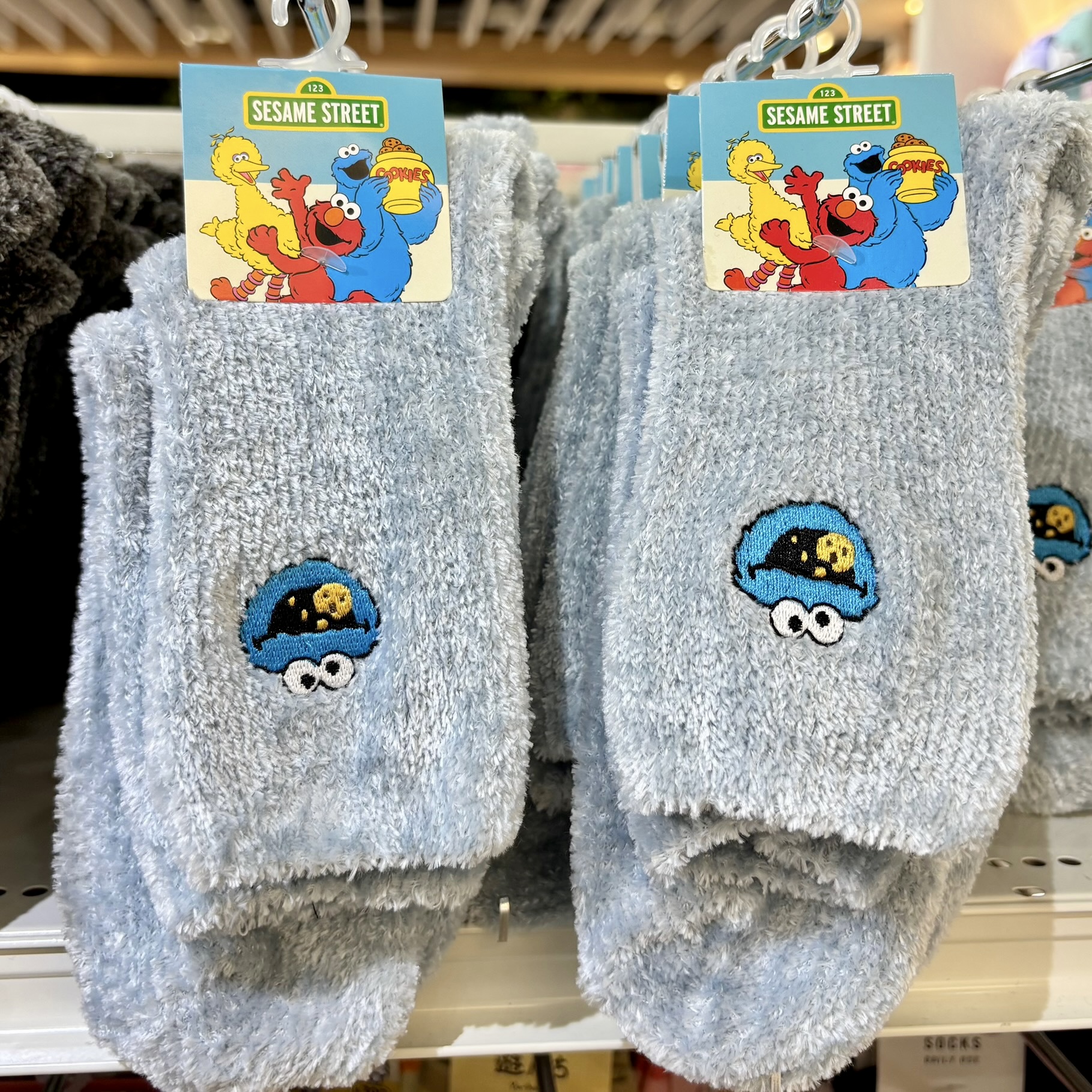 【訂貨】芝麻街 Sesame Street Cookie Monster 刺繡短襪