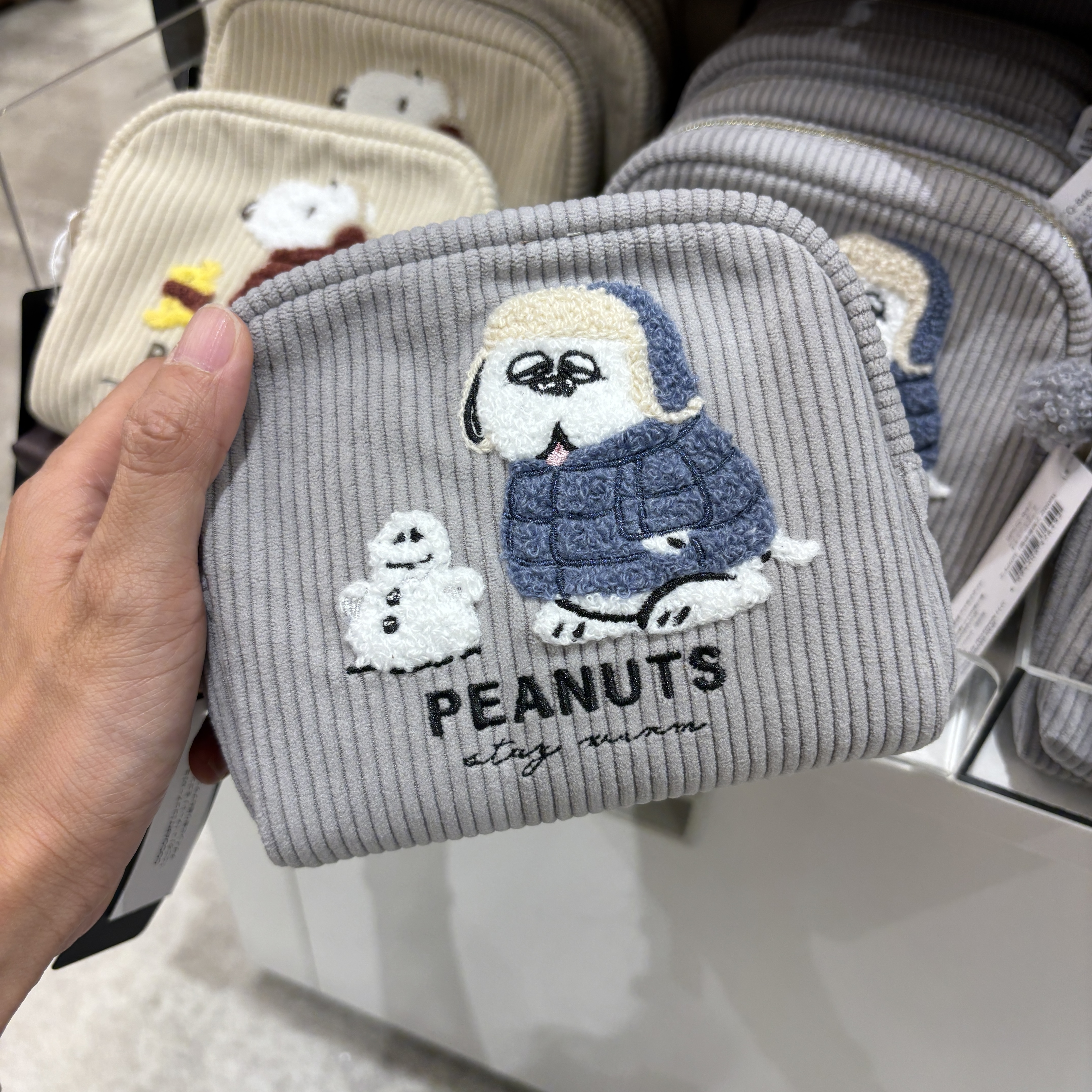 【訂貨】Snoopy 史努比 秋冬羽絨服系列 - Box Pouch 收納包 化妝袋