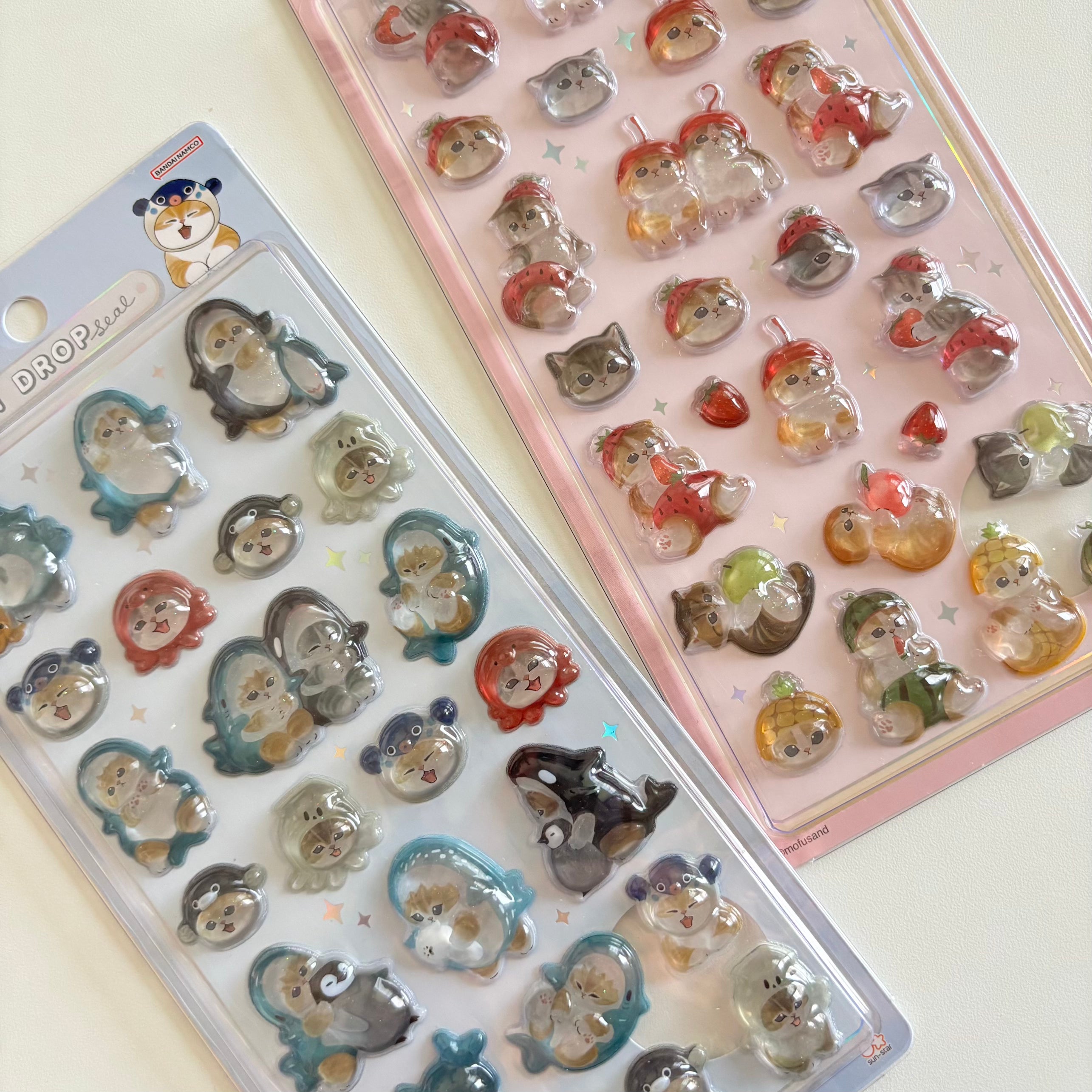 Mofusand 鯊魚貓 Bonbon Drop 立體貼紙