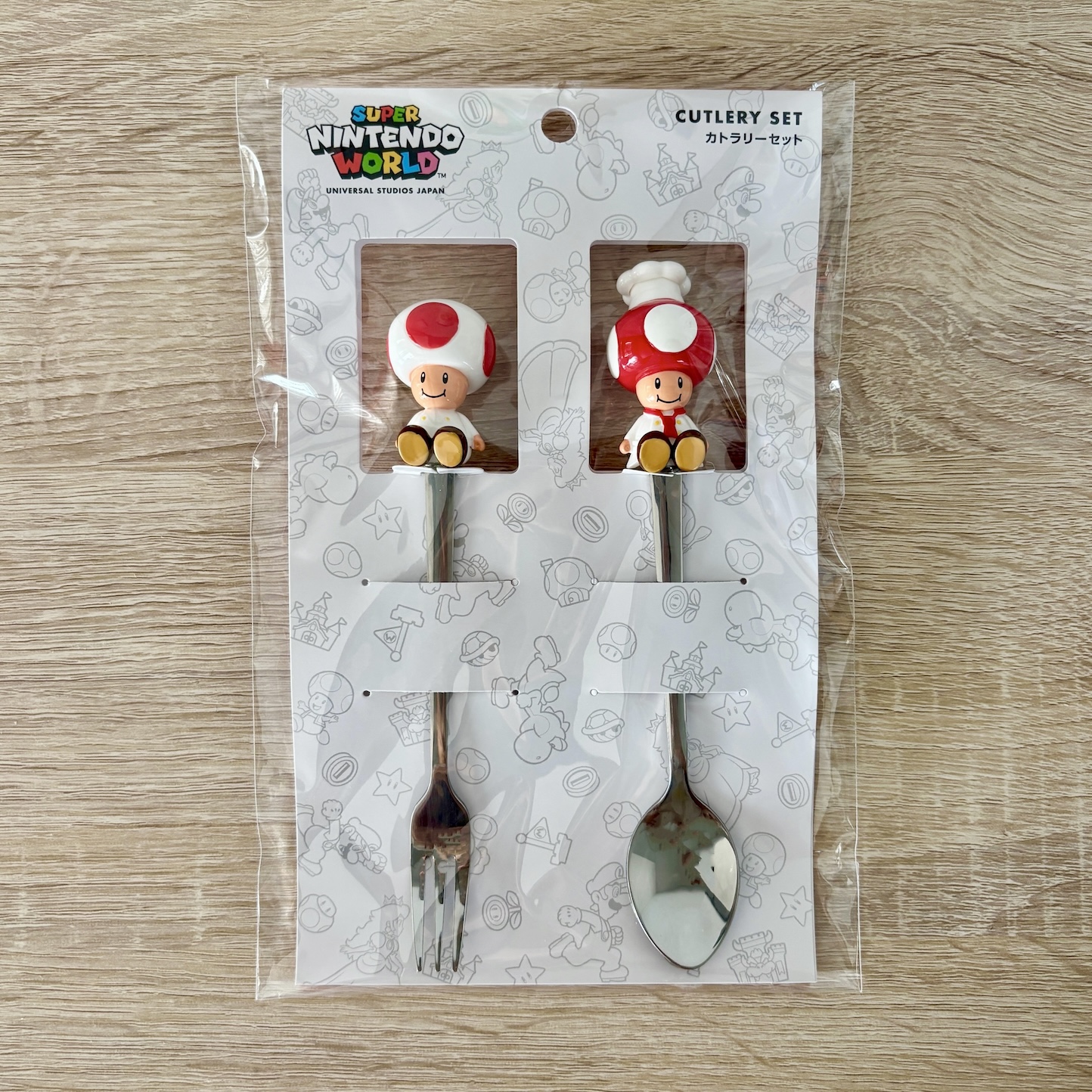 【訂貨】USJ Mario 廚師奇諾比奧 餐具套裝 Cutlery Set