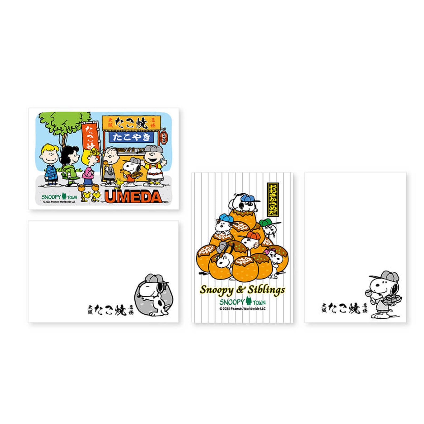 Snoopy Town 大阪梅田店限定「章魚燒屋台」系列 - 明信片 2pcs
